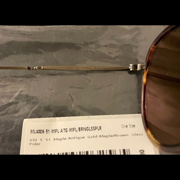 New Garrett Leight Aviator ICHI S Maple Antique Gold Brown Polarized Sunglasses - Picture 5 of 6